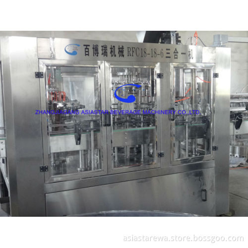 Glass bottled orange juice 3 in 1 hot filling machine
